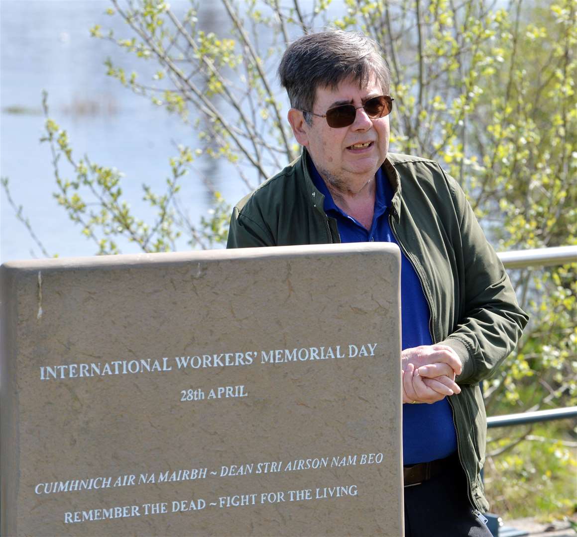 Munro Ross taking part in International Workers' Memorial Day earlier this year.