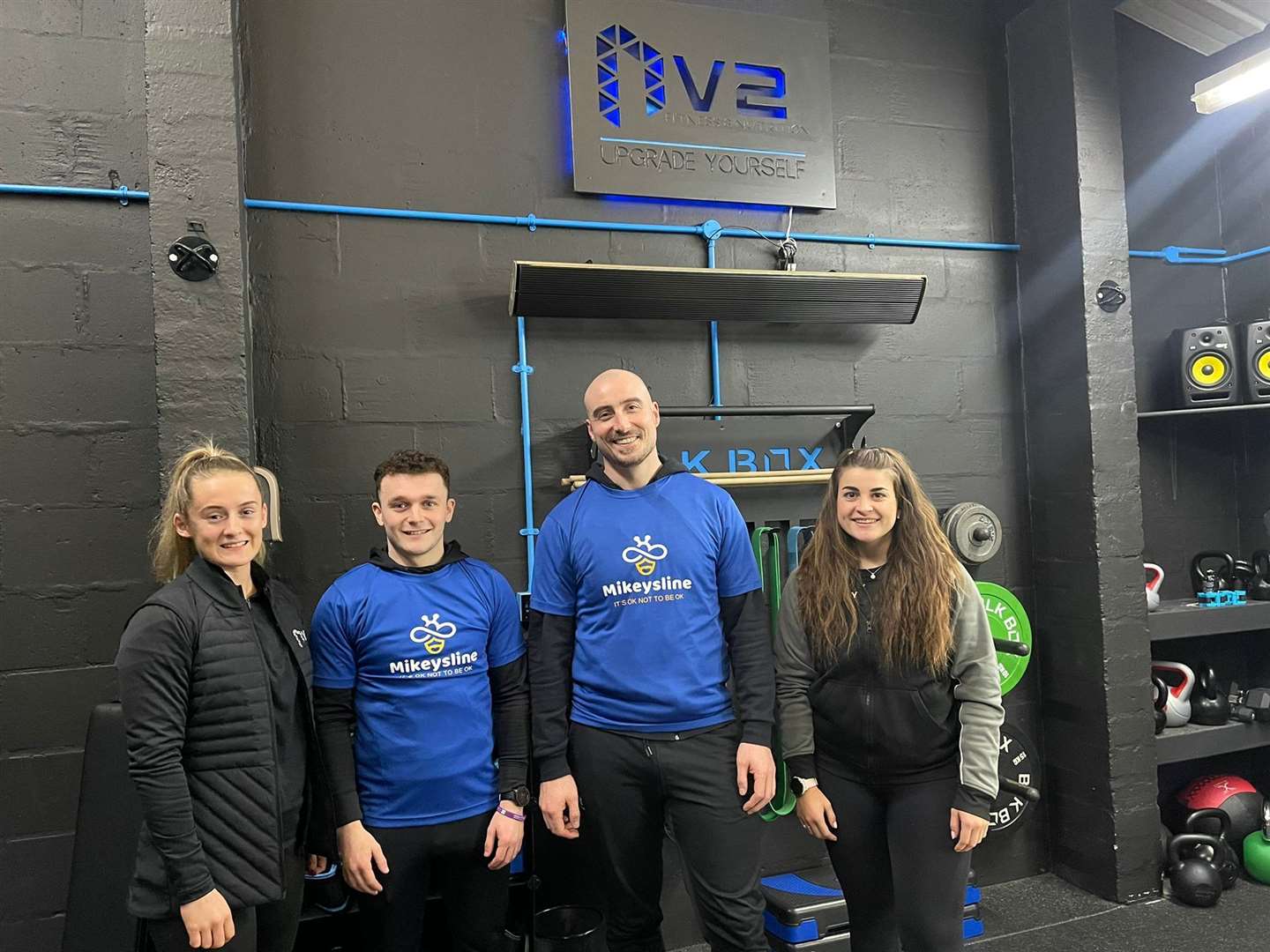 A team from NV2 Fitness in Muir of Ord is one of the groups taking part in the Inverness Half Marathon for Mikeysline. Pictured are Cara Wilson, Kieran Chalmers, Nicco Tought and Ashley Streets.