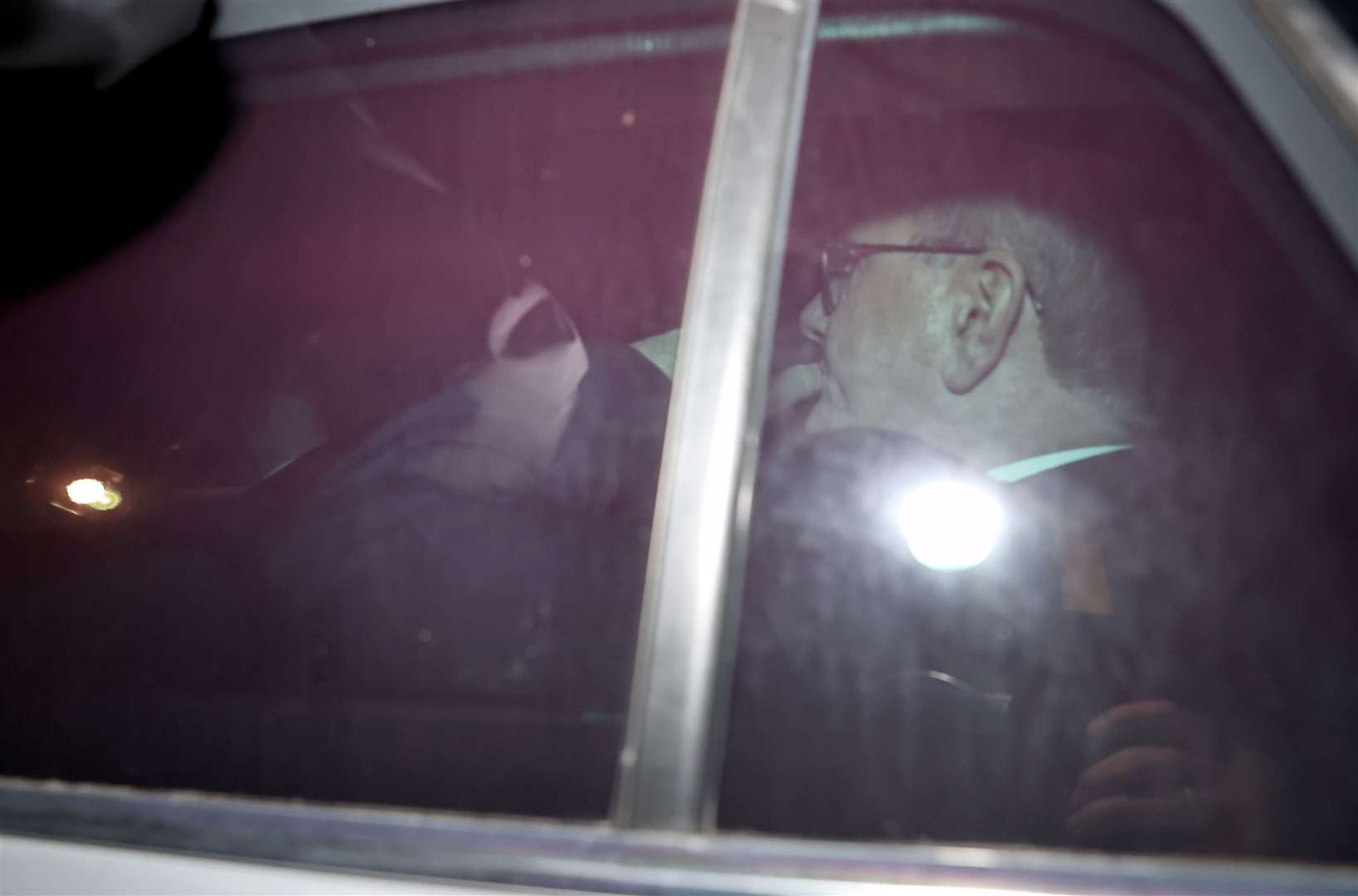 Sir Jeffrey was driven to the Larchfield estate to meet the DUP executive (Liam McBurney/PA)