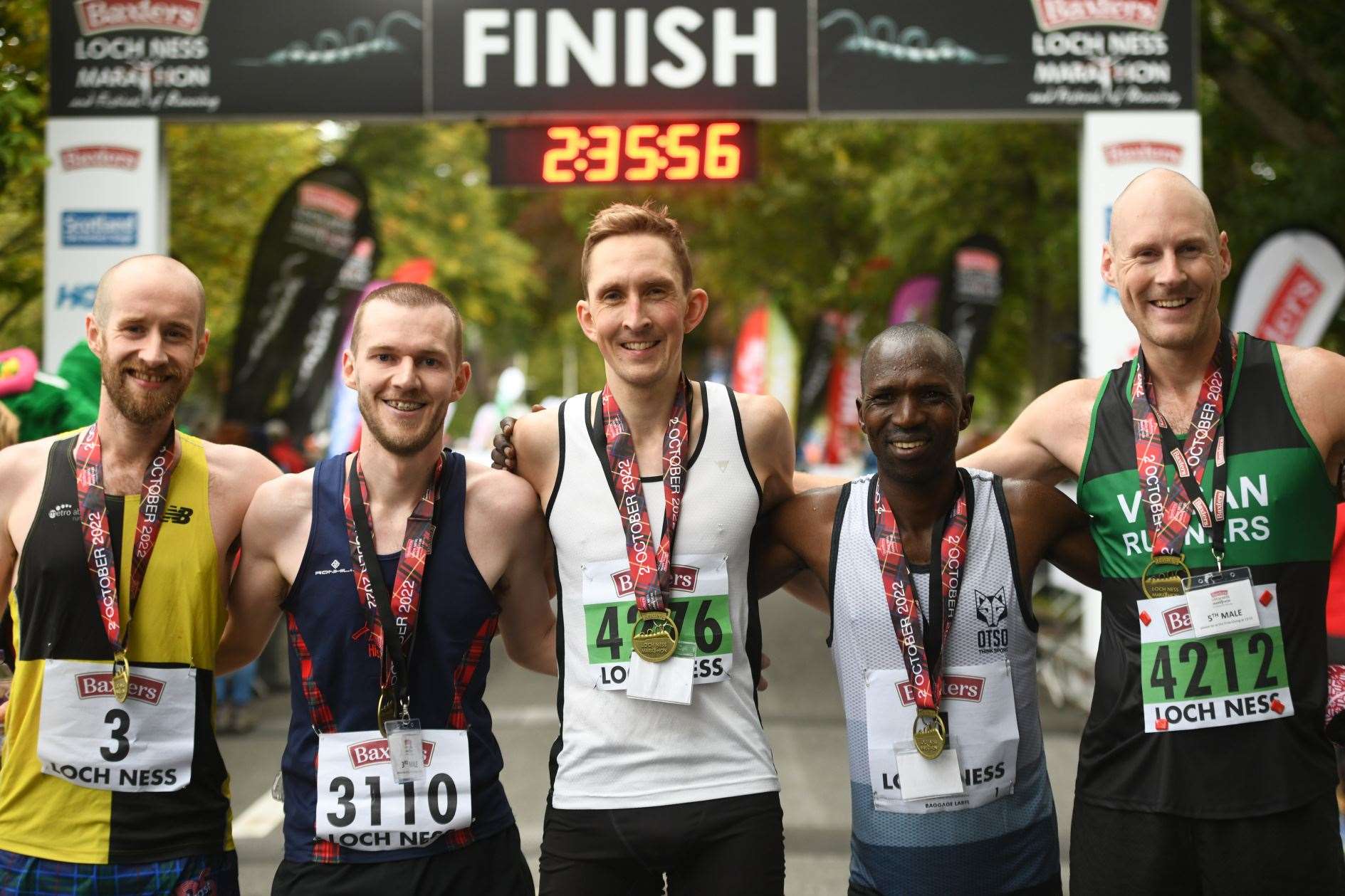 The top five fastest runners in the 2022 marathon. Picture: James Mackenzie.
