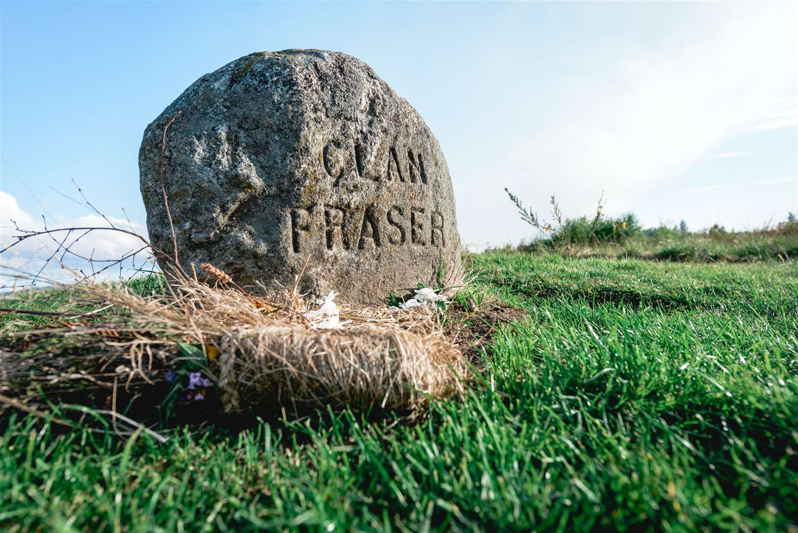 The Clan Fraser burial stone at Culloden. Photo: Adobe Stock