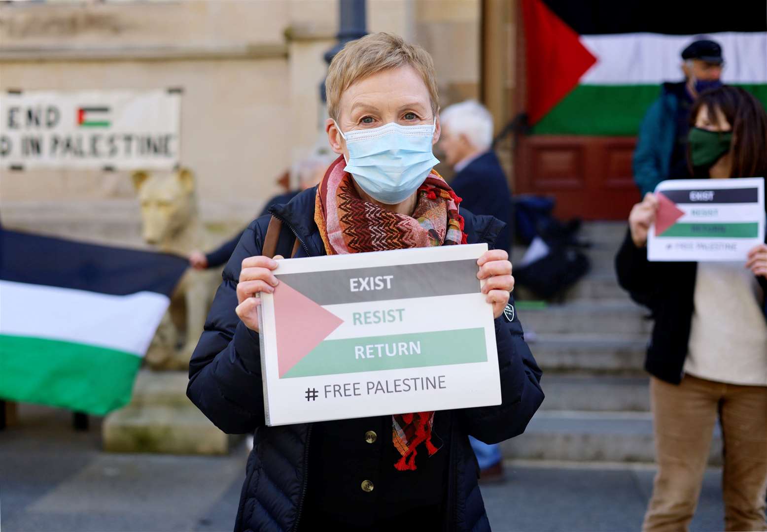 Highland-Palestine hold vigil at Town House to protest the fact that the Highland Council's pension fund invests in bombs used by Israel against Palestinian civilians..Elanor Adam..Picture: James Mackenzie..