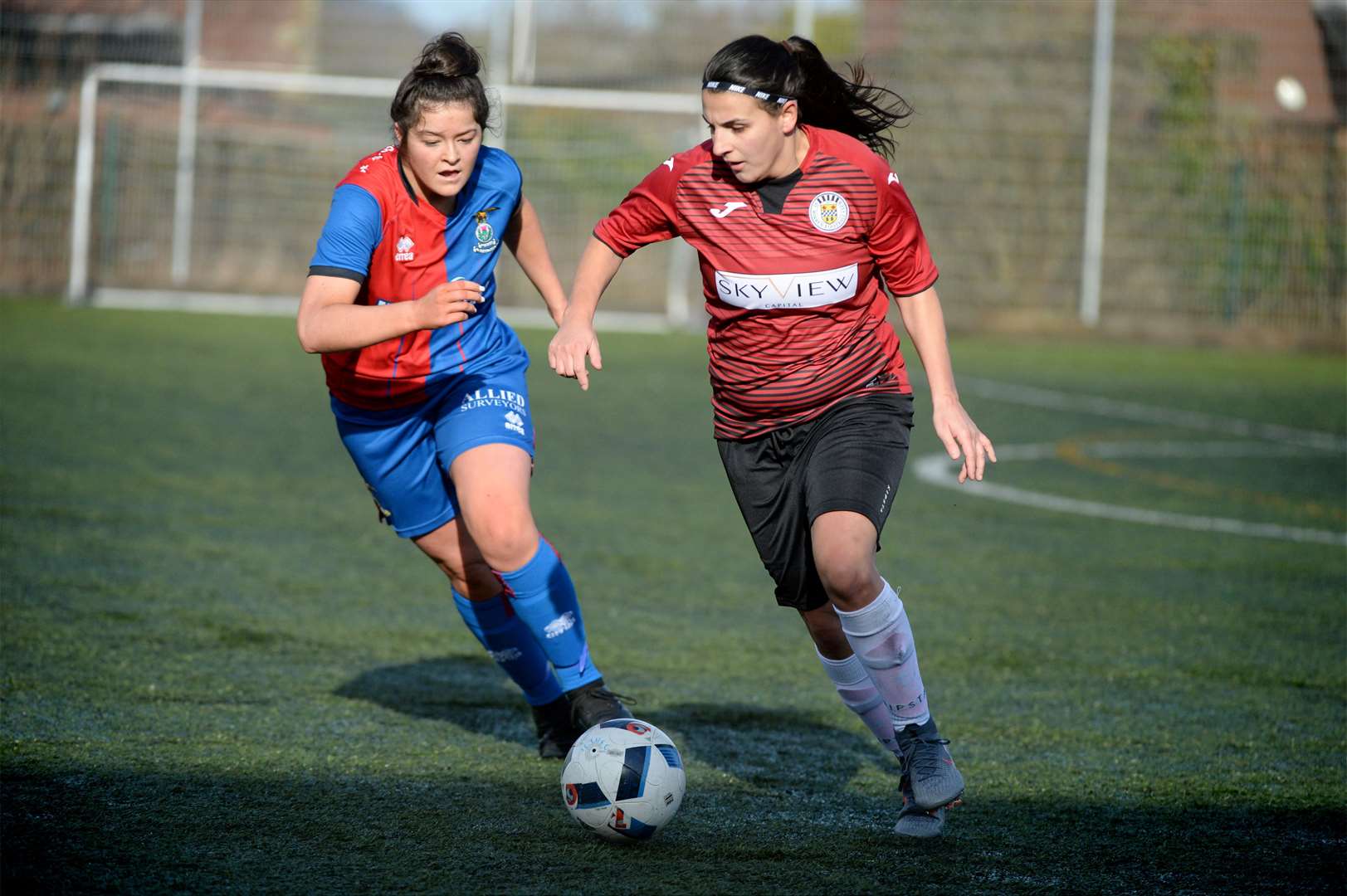 Rachael Gillies (left) played in Caley Thistle's 7–0 win against St Mirren on Sunday. Picture: James MacKenzie