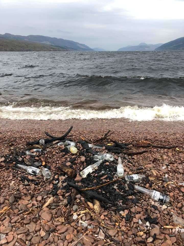 Rubbish left on Dores beach last weekend.