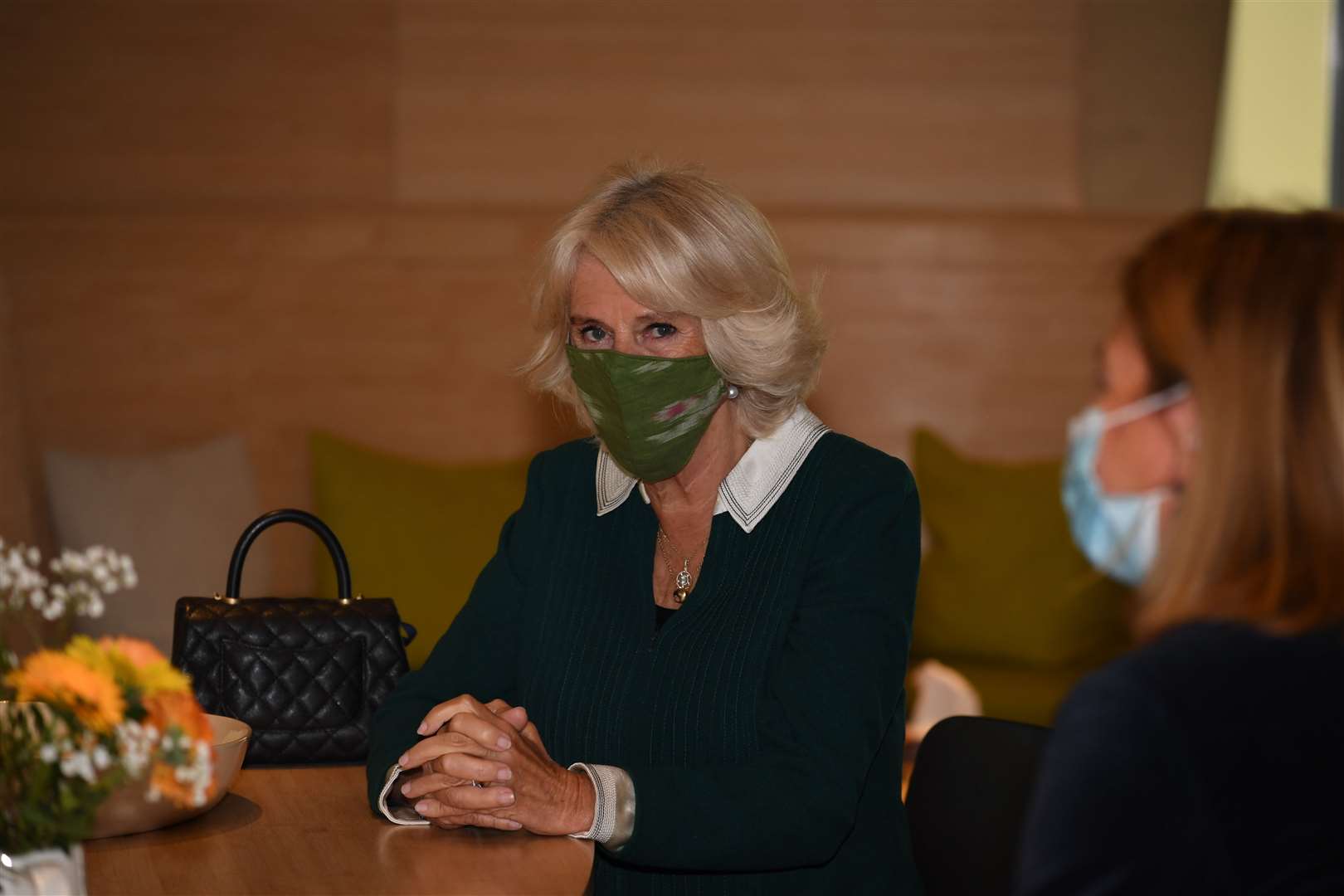 The Duchess of Cornwall visited Maggie’s cancer centre at St Bartholomew’s Hospital in London to meet staff, visitors and families (Jeremy Selwyn/Evening Standard/PA)