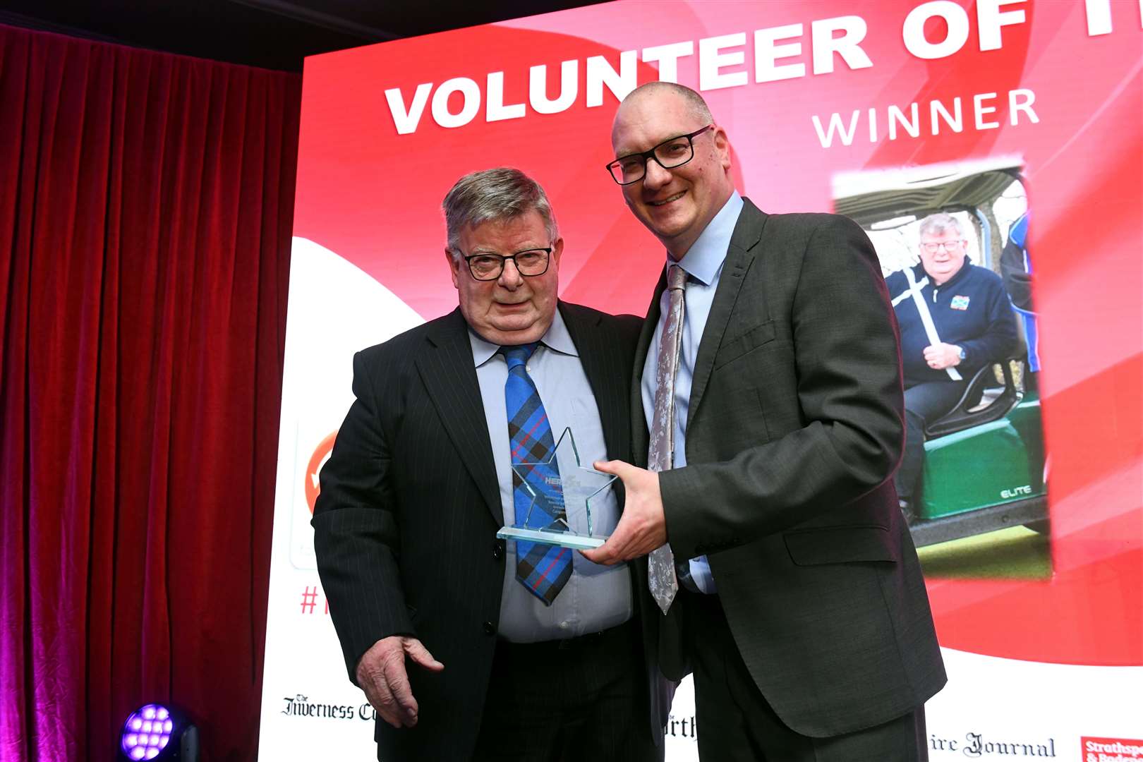 Ronnie Mithcell won the Volunteer Award. Award presented by Chris Dowling of Cairngorm Group. Picture: James Mackenzie.