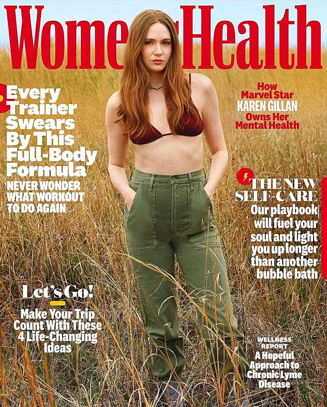 Karen Gillan on the cover of Women's Health for July/August.
