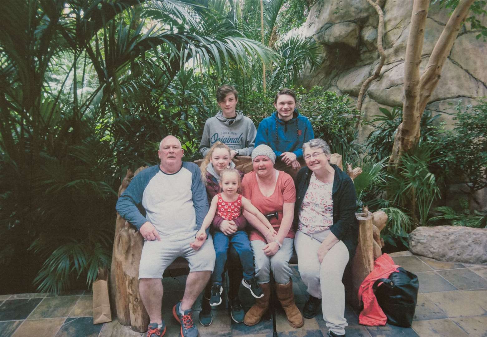 Louise MacKay (front, second right) with her family.
