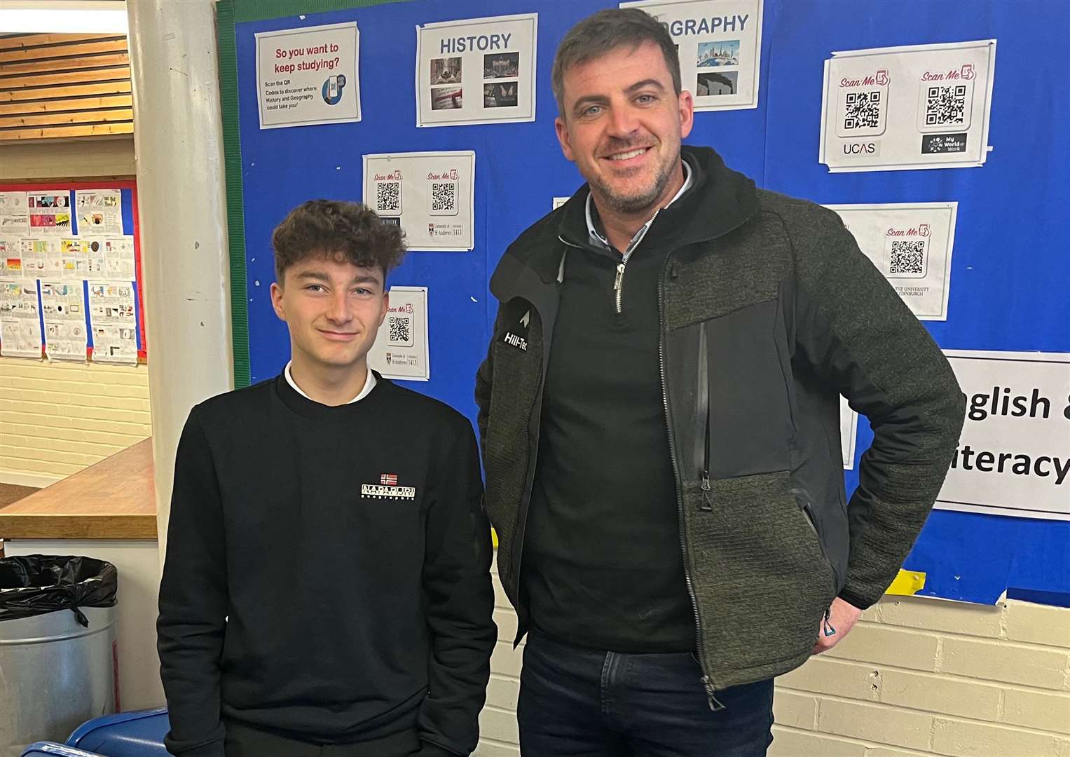 Hill-Tec Ltd’s Duncan MacPherson (right) offered valuable work experience to Konrad Baczkiewicz thanks to a partnership with the Virtual Learning Academy.