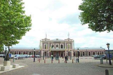 The magnificent station building that is the Spoorwegmuseum, national railway museum