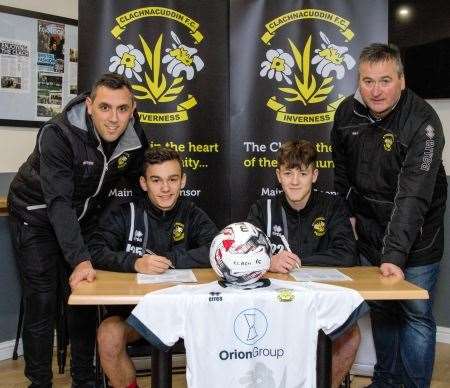 Ali Gillies and Ross Logan have signed their first professional contracts with Clach this week. Picture: Donald Cameron