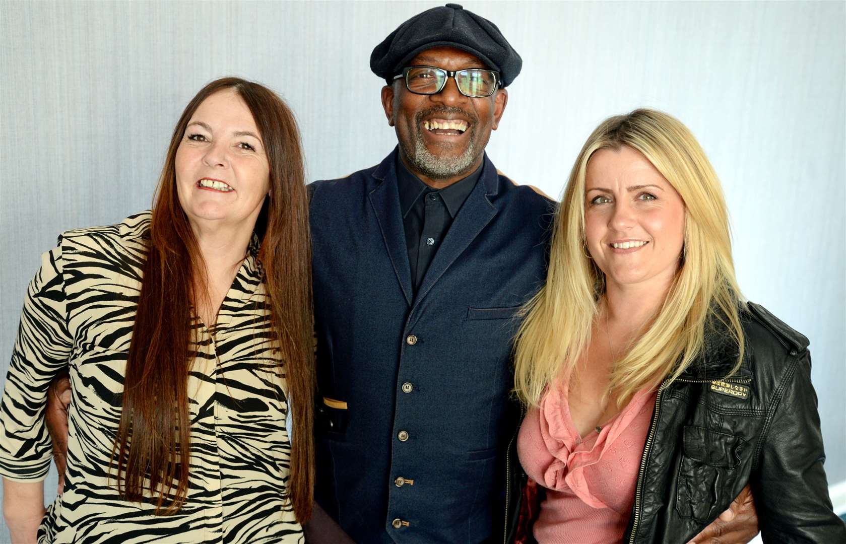 Coach Tony Henry with two of his singers, Caroline Devine (left) and Michelle Gamble, who he is mentoring ahead of Ness Factor 2019.