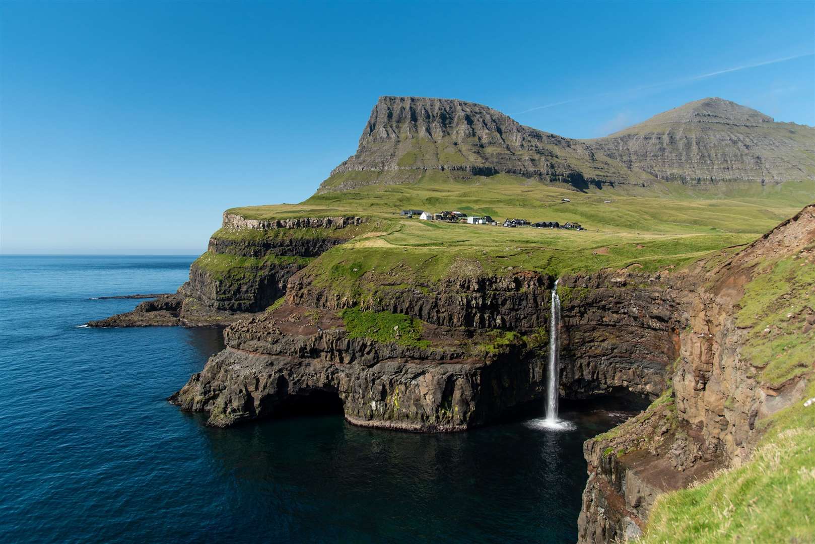 The Mulafossur waterfall in Gasadalur. Picture: PA Photo/Sarah Marshall