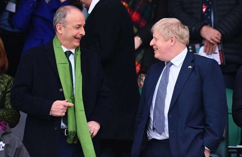 Micheal Martin with Boris Johnson (Irish Government/PA)