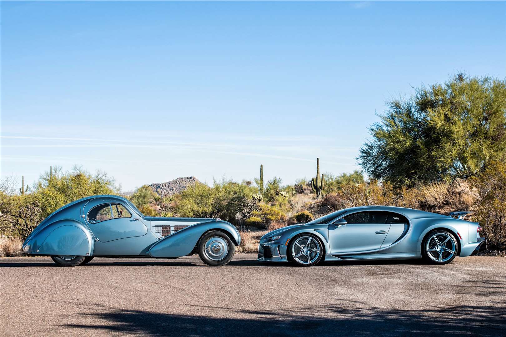 The new Chiron was inspired by Bugatti’s classic Type 57 SC Atlantic (Bugatti/PA)