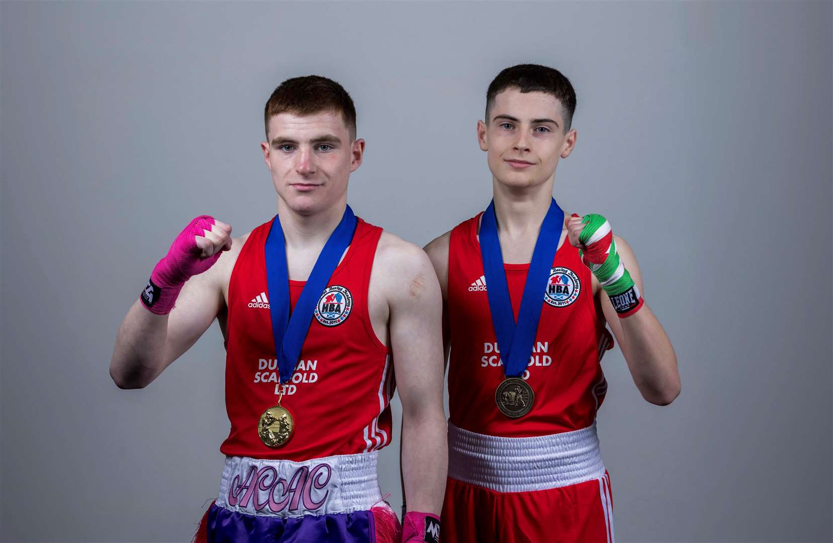Robert Stewart and Brodie Black each won titles to add to Highland Boxing Academy's list of Northern District champions. Picture: David Rothnie