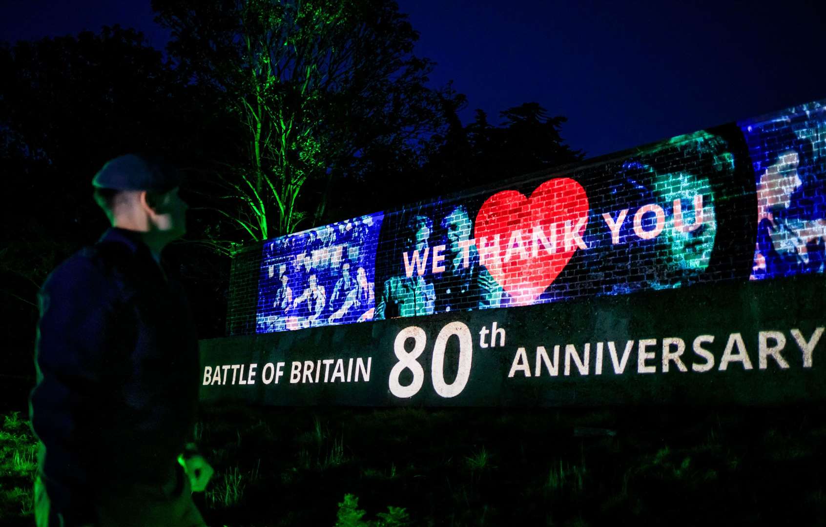 A lightshow tribute marking the 80th anniversary of the Battle of Britain (Teneo/Oliver Dixon/PA)