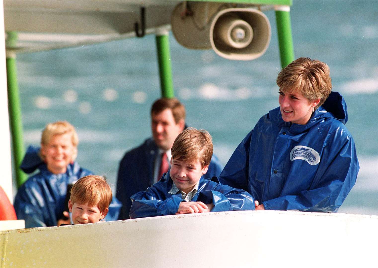 The Princess of Wales with her children on board the Maid of Mist for a close-up look at Niagara Falls (Martin Keene/PA)