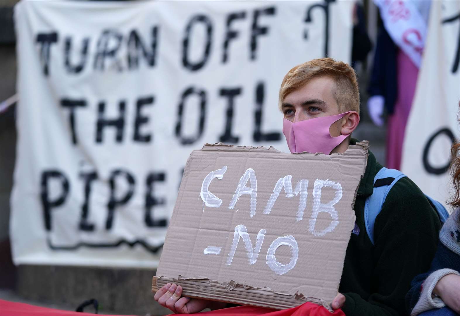 Friends of the Earth Scotland, along with the campaign groups Platform and Stop Cambo, staged the event as finance ministers from around the world met at Cop26 (Andrew Milligan/PA)