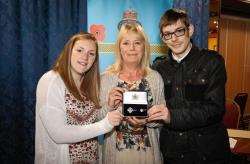 Pictured are Debbie Crosbie (middle) with daughter Louise Richardson and son James Crosbie.