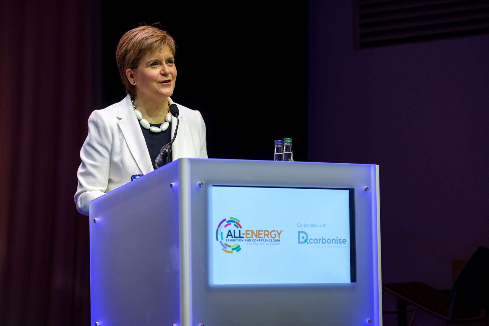 First Minister of Scotland, Nicola Sturgeon, at All-Energy 2019.
