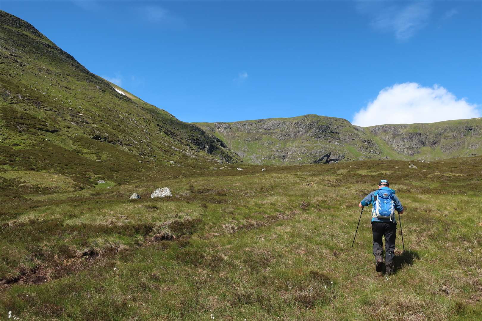 Peter marches ahead on the way up Geal Charn in the Monadhliath.