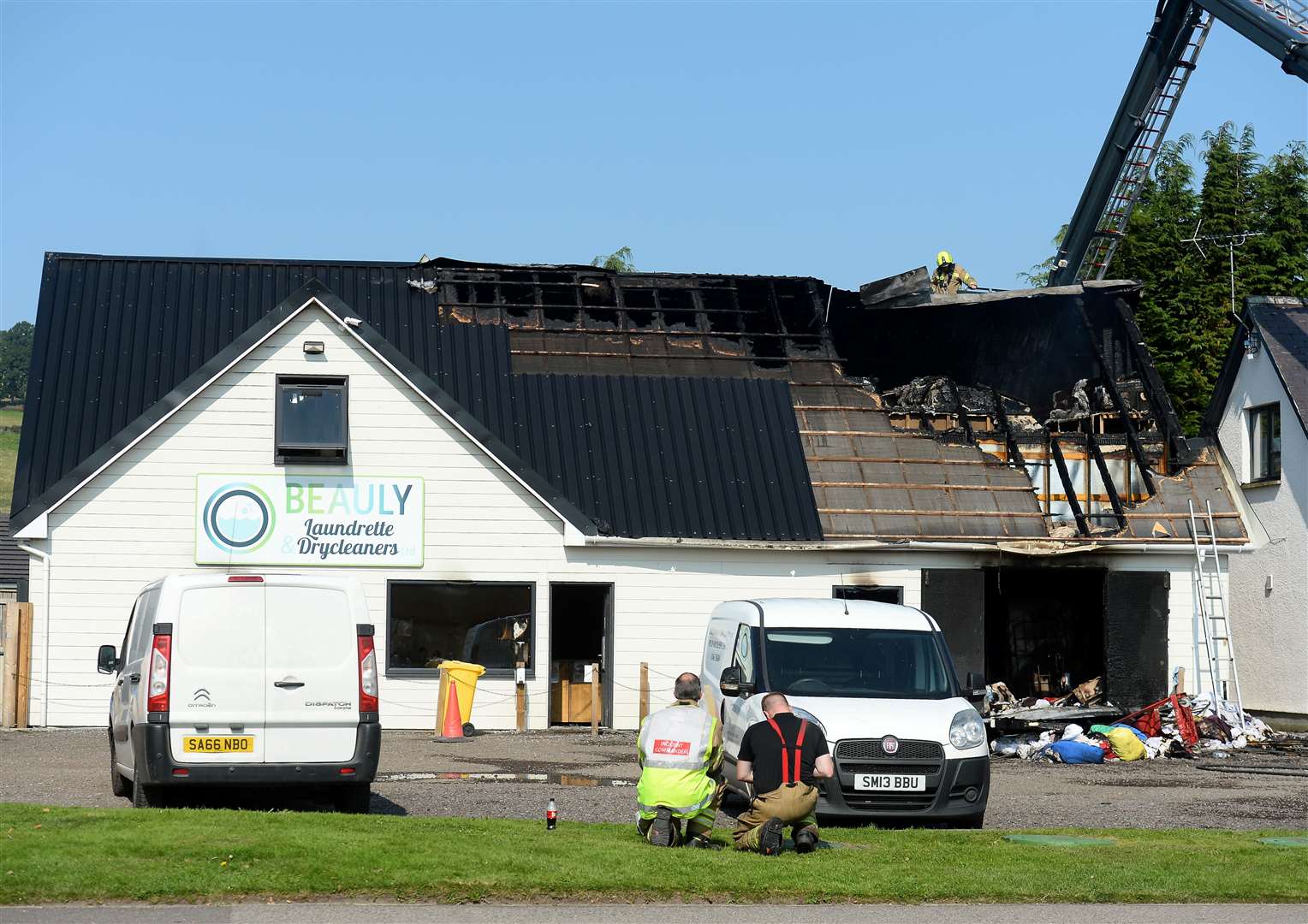The fire-hit laundry building was later demolished and the site cleared.