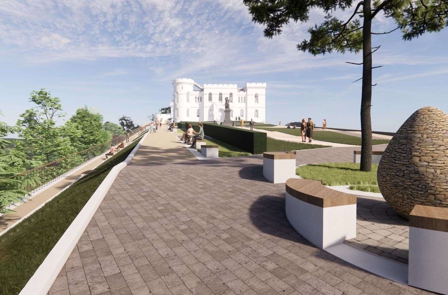 Artist's impression of Inverness Castle garden and public walkway. Picture: High Life Highland
