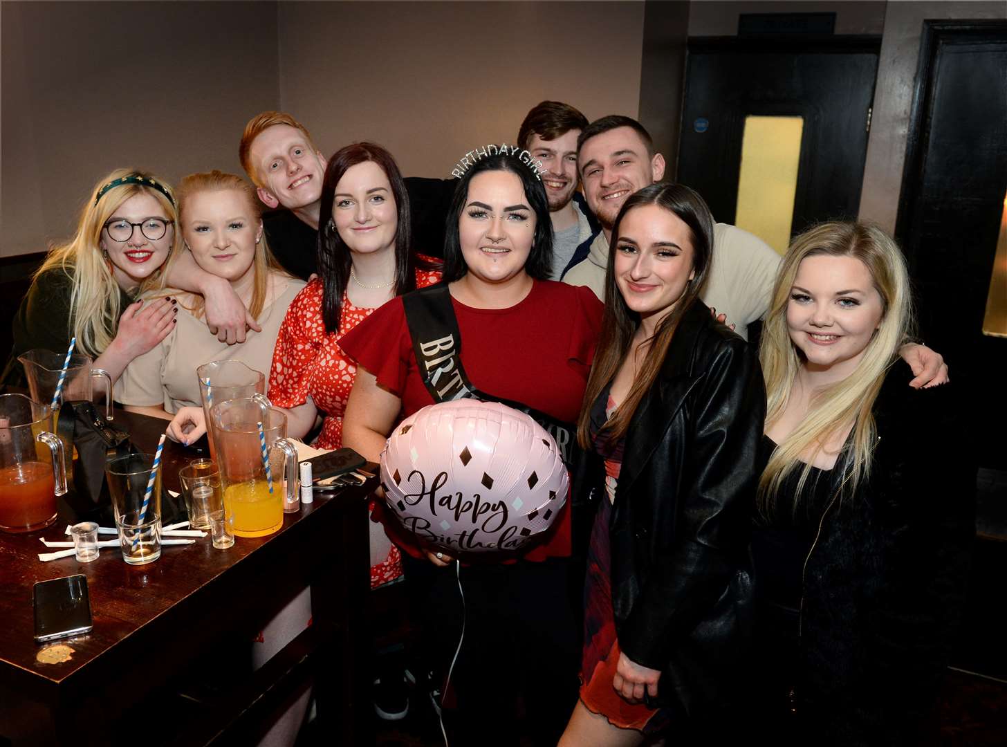 Beth Garrow(centre) on her 23rd birthday celebration.Picture Gary Anthony.