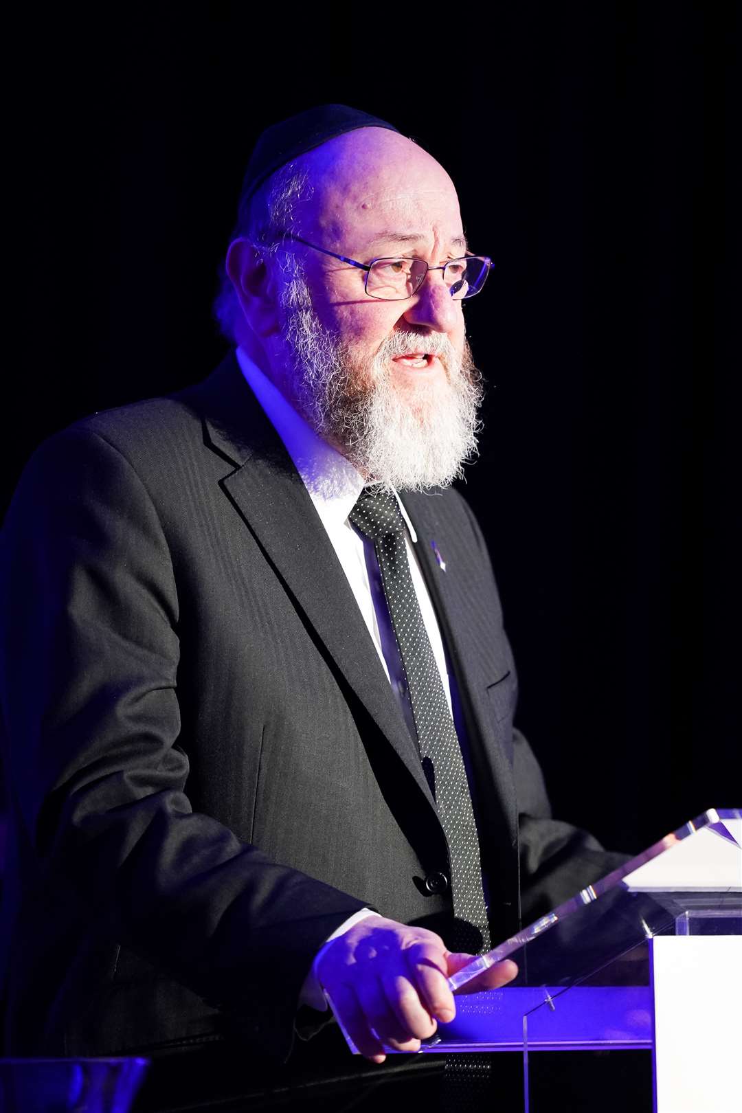 Chief Rabbi Sir Ephraim Mirvis, speaking at St John’s Smith Square in London (James Manning/PA).