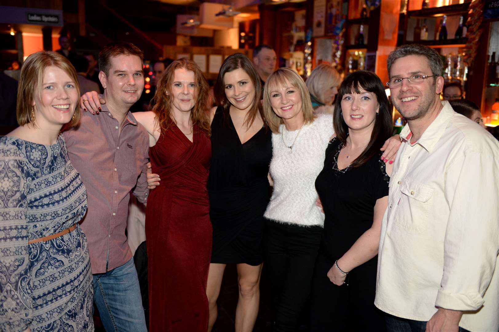 Andrea Dalgetty (red dress) from Tore, parties on her 31st birthday at Auctioneers.Picture: Gary Anthony.