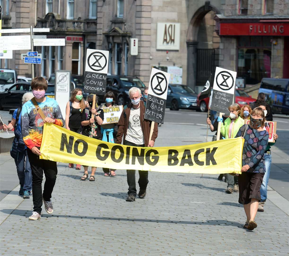Extinction Rebellion protesters in Inverness last week.