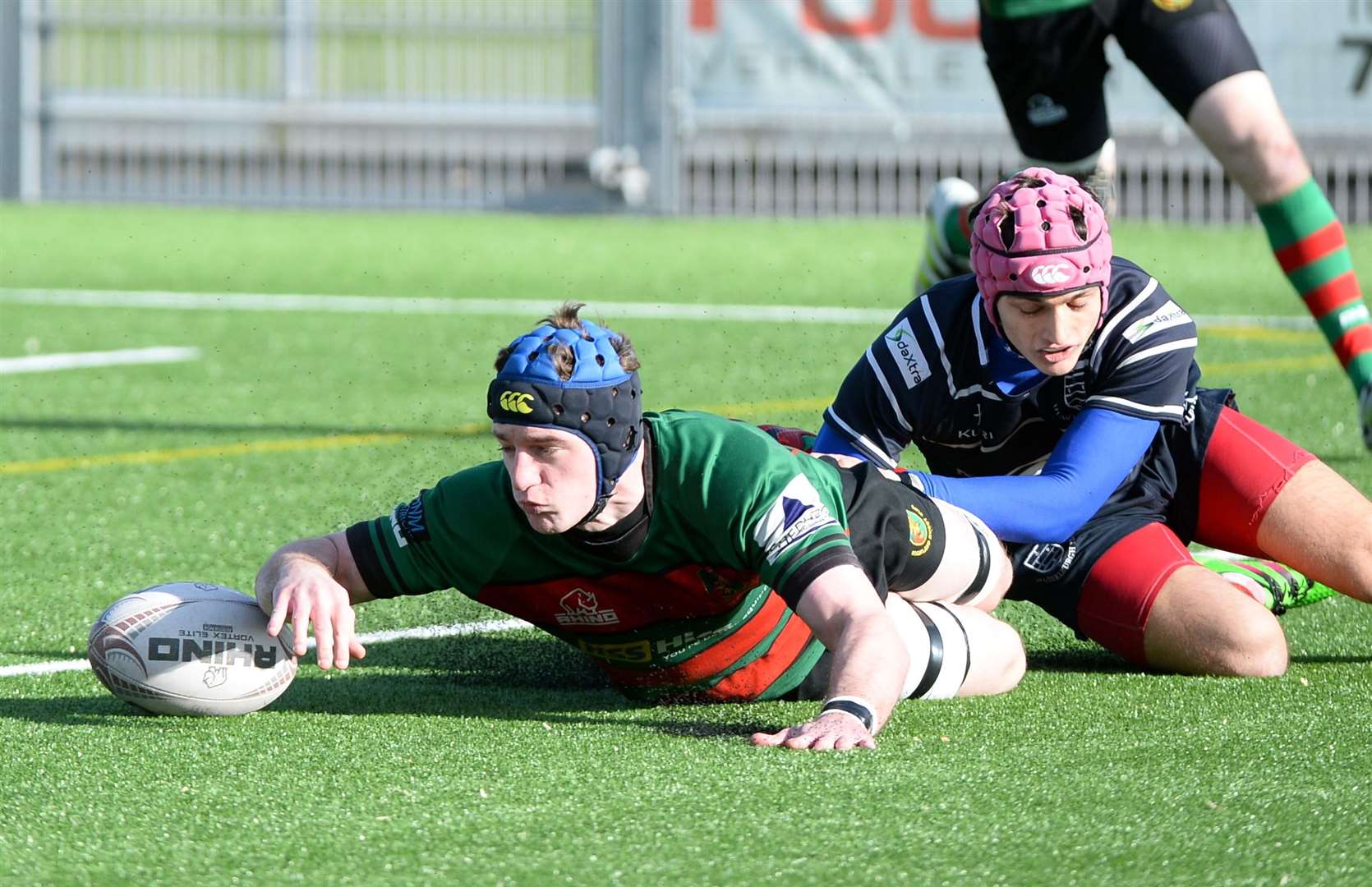 Gordon Gregor scores Highland's opening try against Musselburgh in the National League Cup. Picture: Gary Anthony. Image No.043587