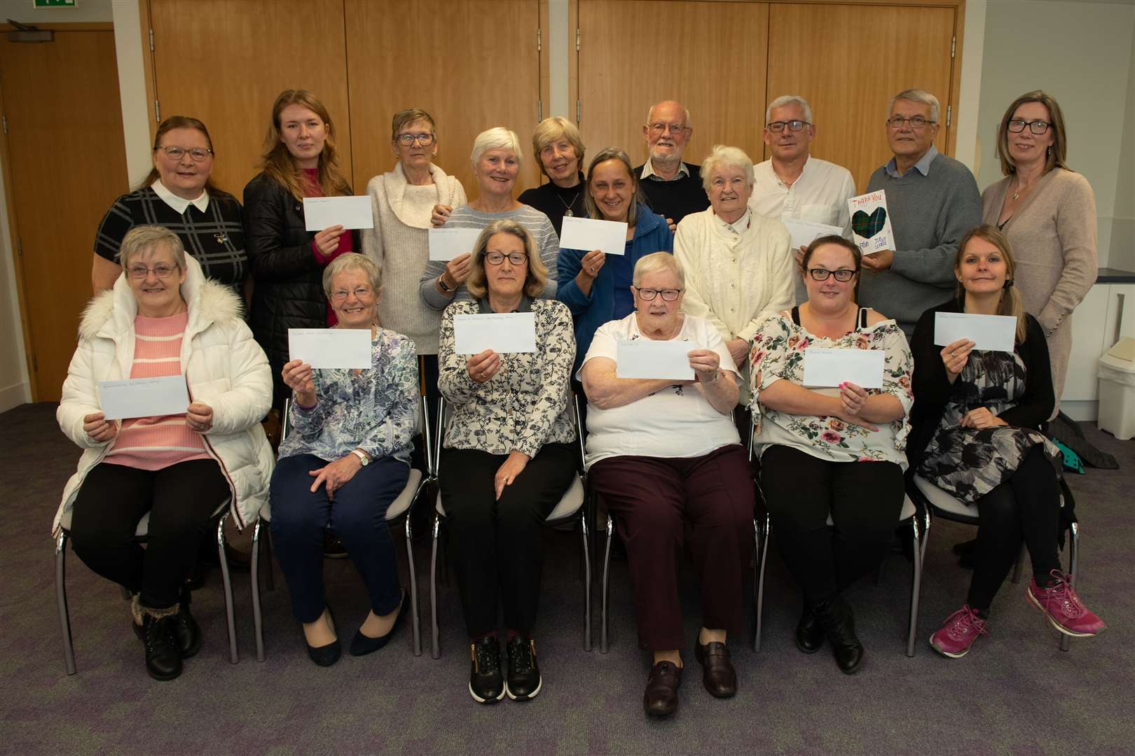 Nairn Ceilidh Group with some of the recipients of donations from their summer ceilidhs.