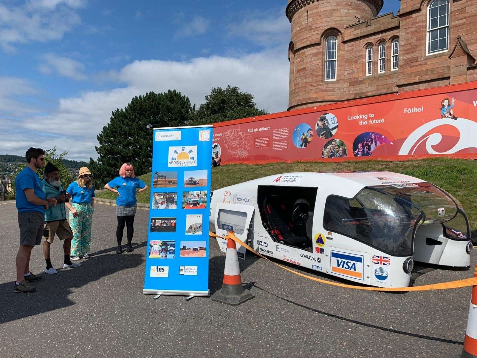 Basking Beastie recharges its batteries at Inverness Castle.