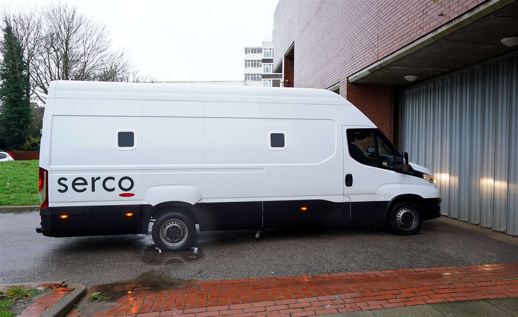 A prison van arrives at Folkestone Magistrates’ Court, Kent, where Ibrahima Bah appearing after four people died in the Channel (Gareth Fuller/PA)