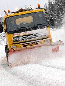 Snow clearing at Moy. Stock image.