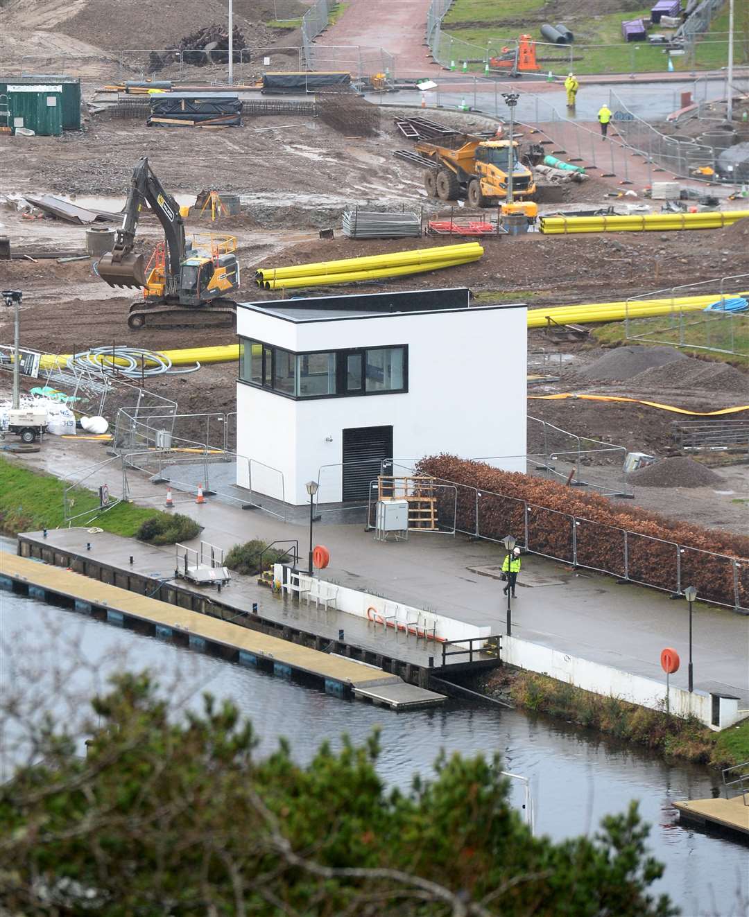 Workers will be connecting the Tomnahurich swing bridge controls to the new control building (pictured). Picture: Gary Anthony.