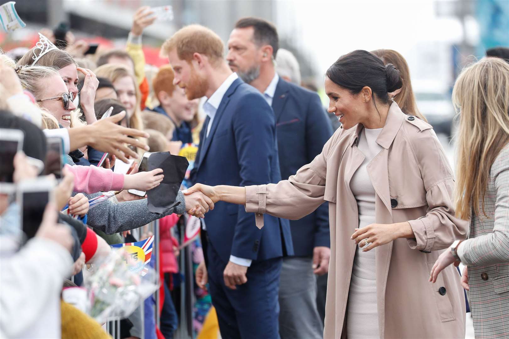 The Duke and Duchess of Sussex during a walkabout in Auckland, New Zealand (Chris Jackson/PA)