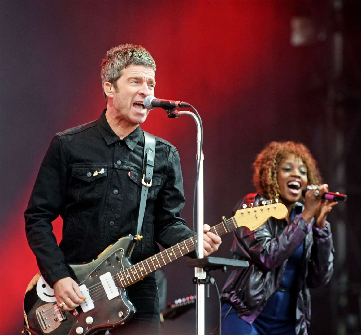 Noel Gallagher's High Flying Birds on stage at Bught Park in 2019. Picture: Gair Fraser