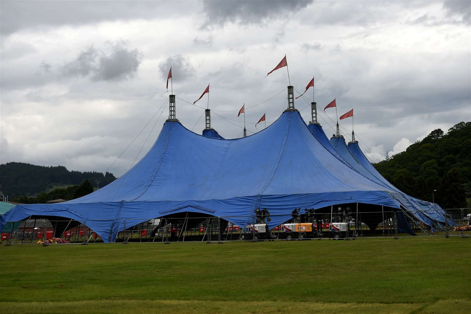 The marquee was under construction at Bught Park today.