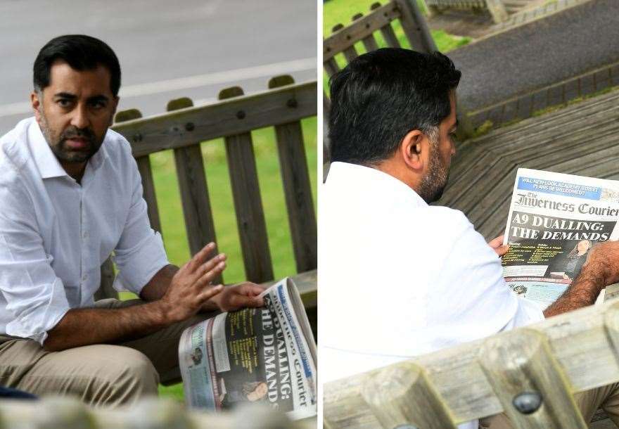 First Minister Humza Yousaf with The Inverness Courier.