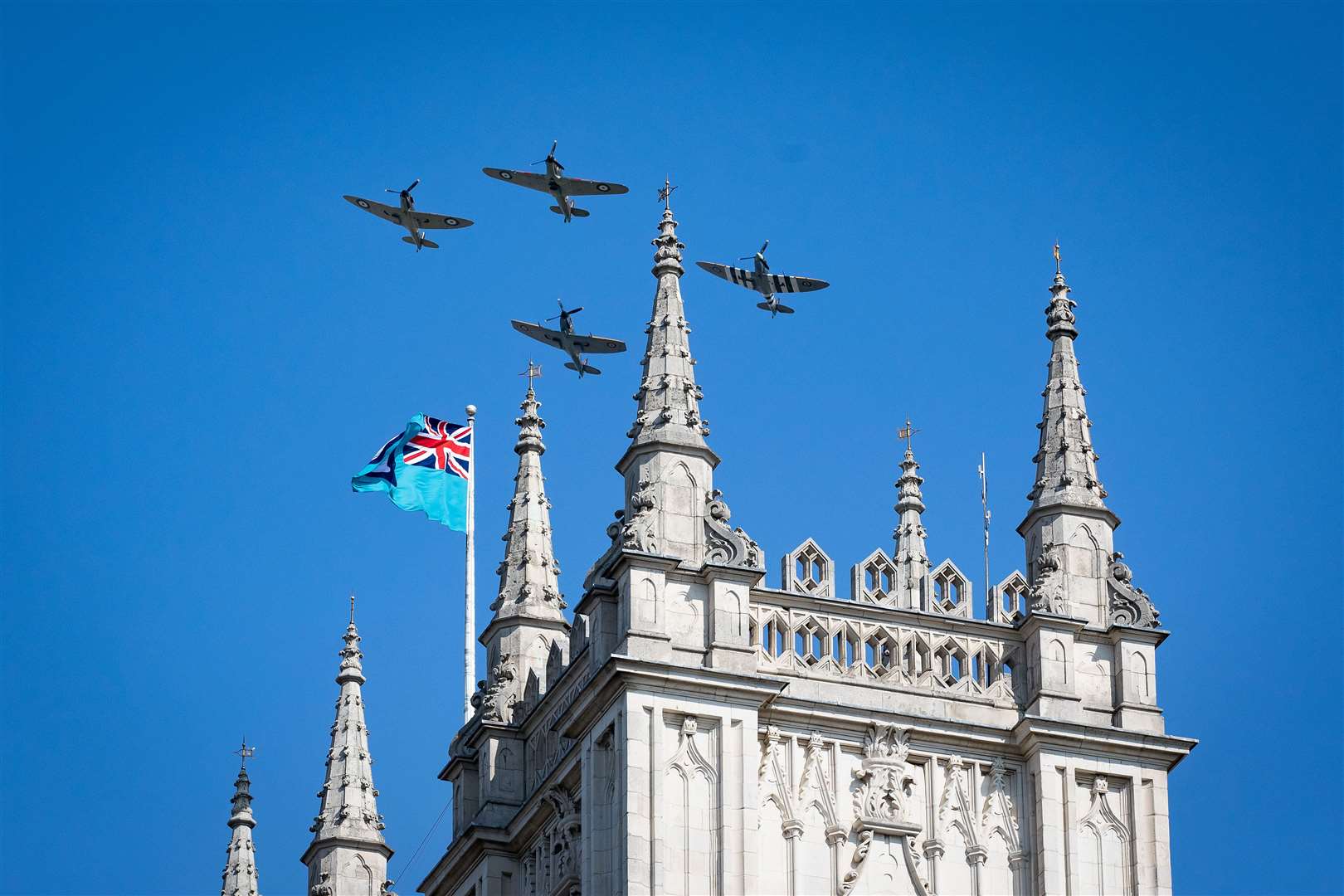 A flypast to mark the 80th anniversary of the Battle of Britain (Aaron Chown/PA)