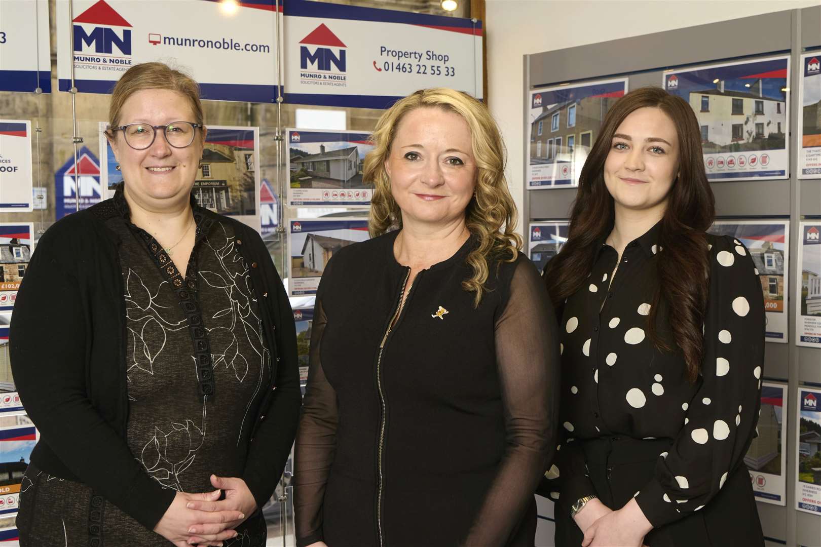 Mary Nimmo (centre) with English law qualified duo Laura McCarthy (left) and Freya Macleod.