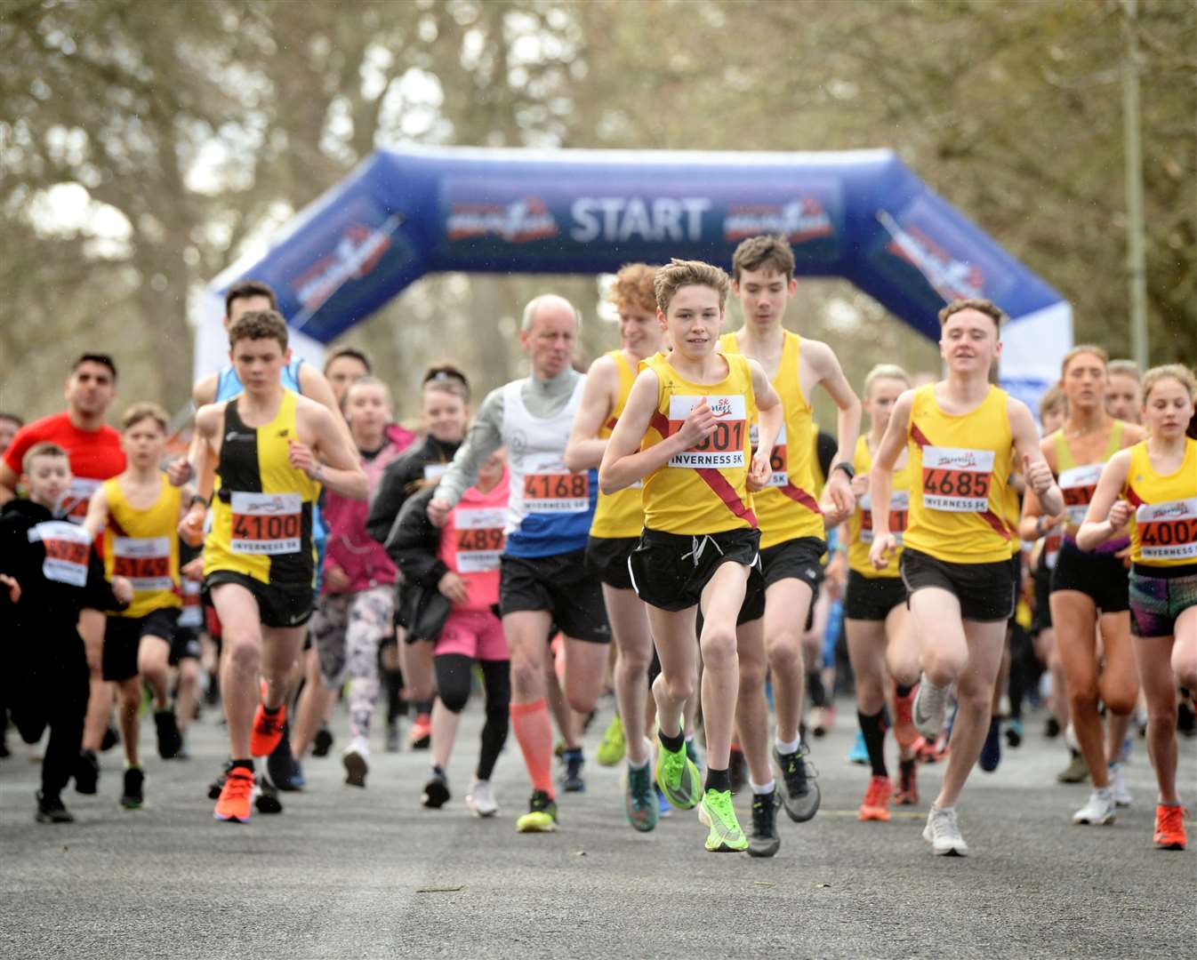 Inverness Half Marathon and 5km run March 2020..The start of the 5k run..Picture: James MacKenzie..