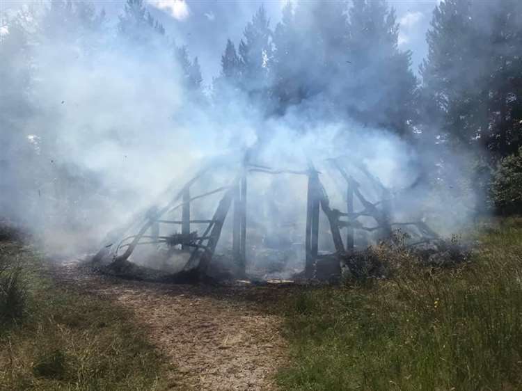 The roundhouse in Abriachan Forest was destroyed by fire.