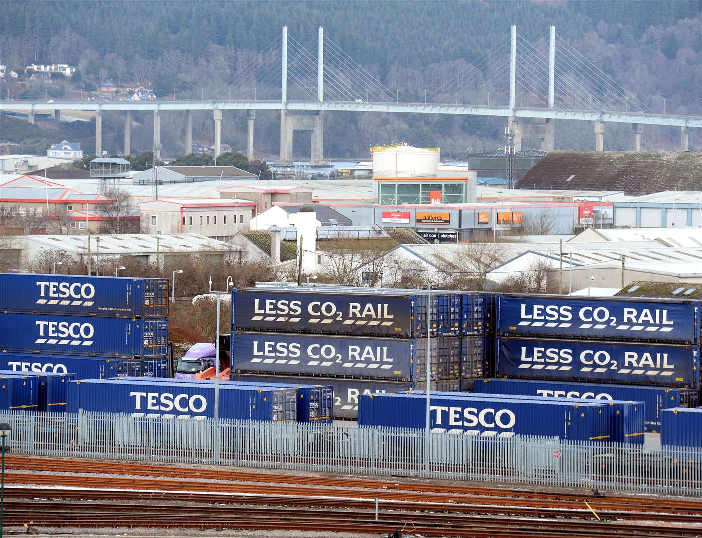 Rail freight containers at Inverness Railway Station. Picture: Gary Anthony.
