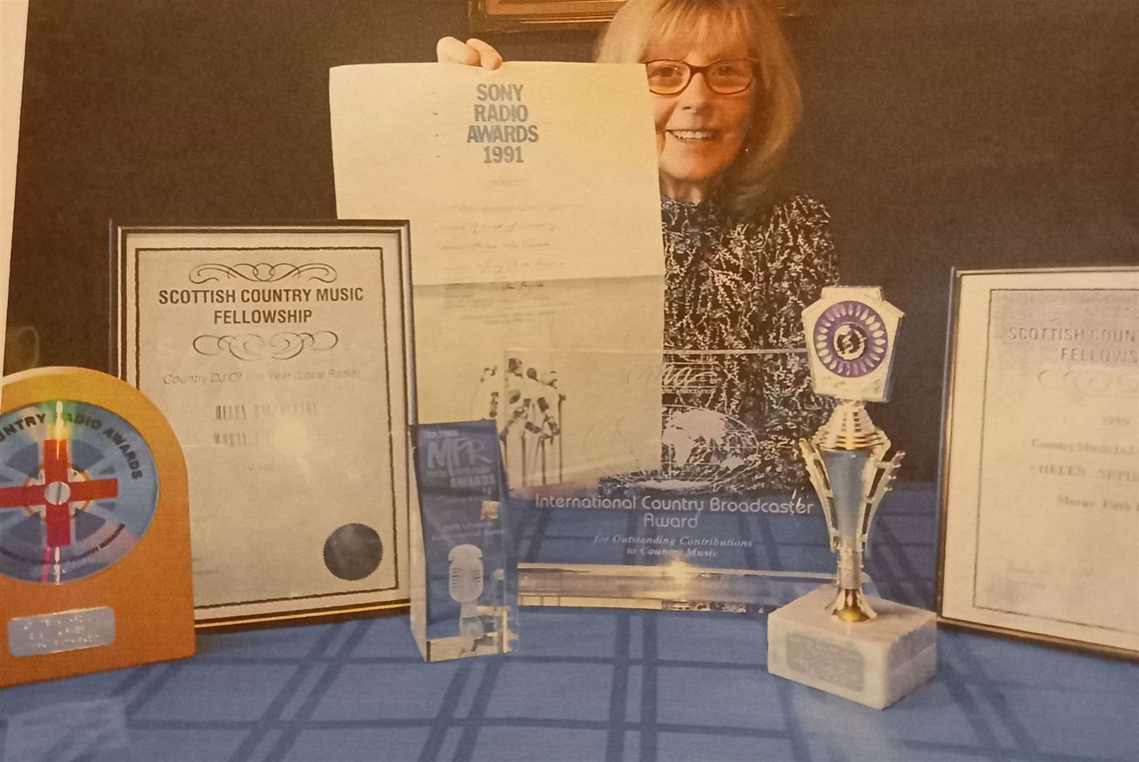 Awards that Helen MacPherson received over the years for her rcountry music shows for Moray Firth Radio.
