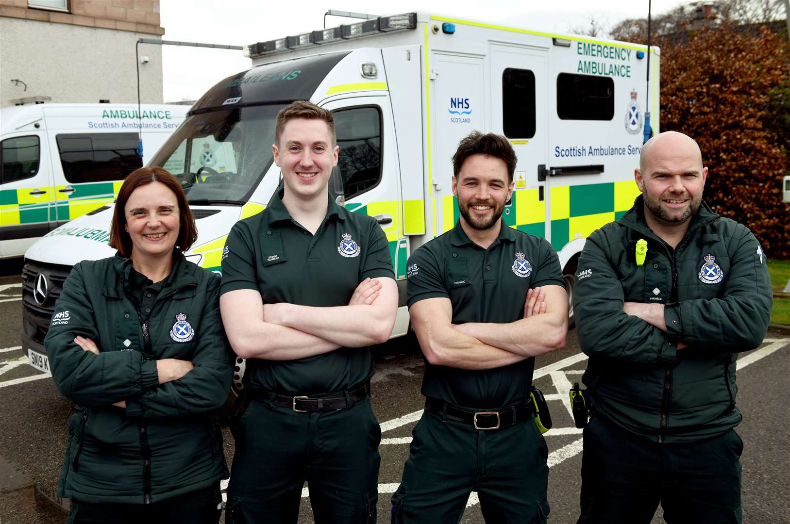 Heather Mackintosh, paramedic, Patrick Mayne, student technician, Owen Wilkie and Ryan Maclean, paramedics.