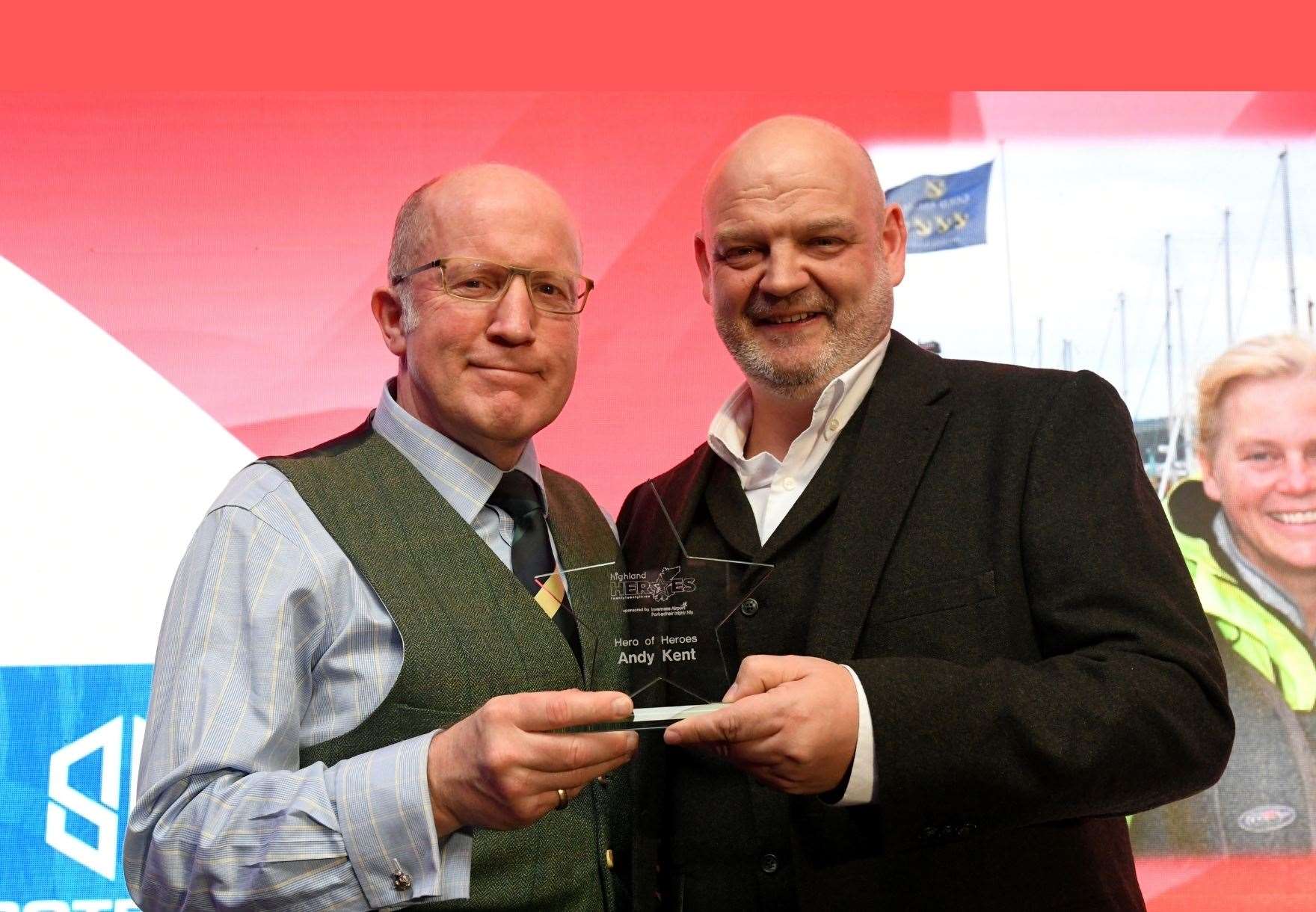 Andy Kent (left) was named overall hero of heroes in 2023. Picture: James Mackenzie